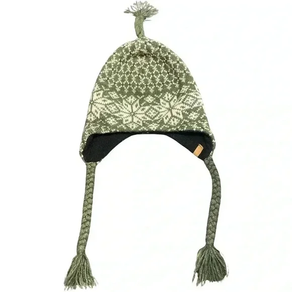 Green Woolrich Snowflake Beanie - Picture 2 of 3